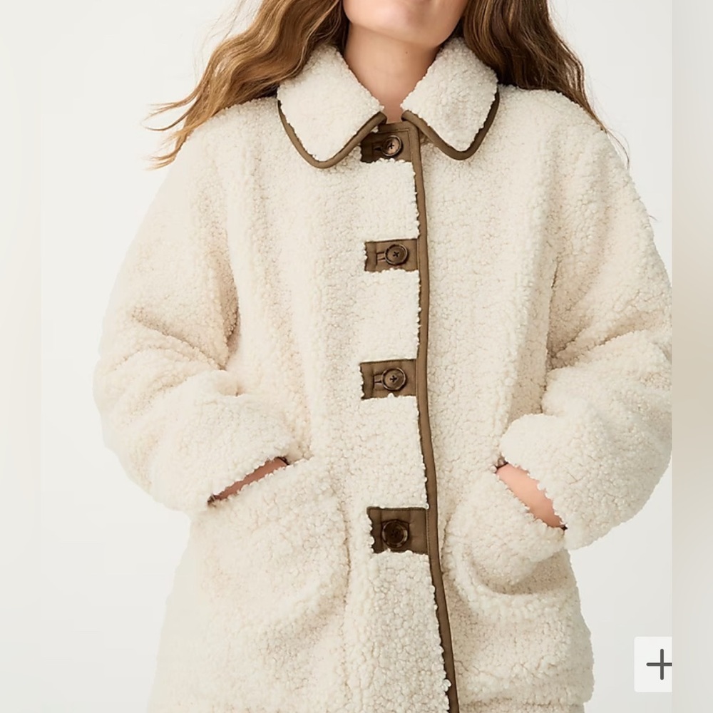 NEW J Crew Teddy sherpa jacket!!! - Picture 3 of 10
